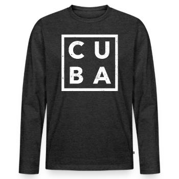 Cuba - T-shirt manches longues Premium bio Homme - anthracite chiné - Devant - Nico (187cm)
