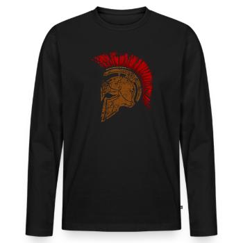 Soldat spartiate Leonidas Corinthian Casque Spartan - T-shirt manches longues Premium bio Homme - noir - Devant - Nico (187cm)