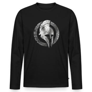 Soldat spartiate Casque corinthien Leonidas Spartan - T-shirt manches longues Premium bio Homme - noir - Devant - Nico (187cm)