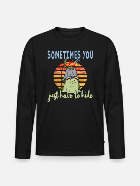 Depression Depression Frog - Men's Premium Organic Long Sleeve Shirt - black
