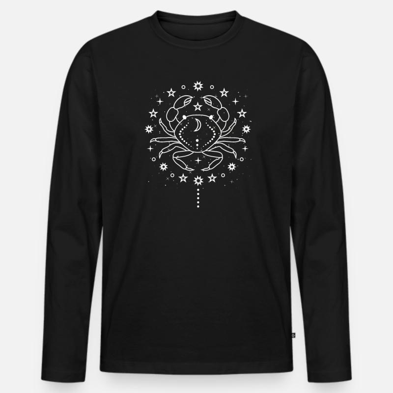Krebs Sternzeichen Horoskop Astrologie - Männer Premium Bio Langarmshirt - Schwarz