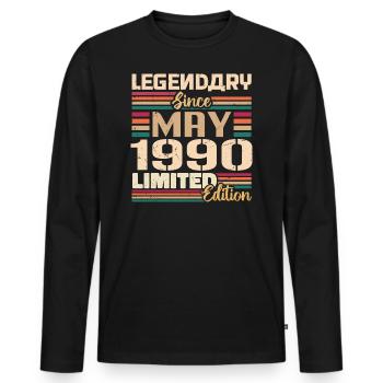 May 1990 May - Jubilee May 1990 - Men's Premium Organic Long Sleeve Shirt - black - Front - Nico (187cm)