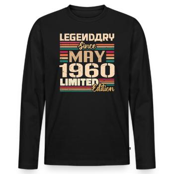 May 1960 May - Jubilee May 1960 - Men's Premium Organic Long Sleeve Shirt - black - Front - Nico (187cm)