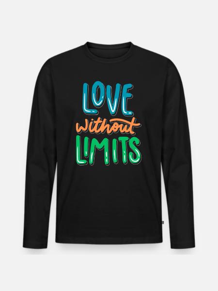 Love Without Limits - Men's Premium Organic Long Sleeve Shirt - black
