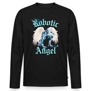 Robotic Angel - Men's Premium Organic Long Sleeve Shirt - black - Front - Nico (187cm)