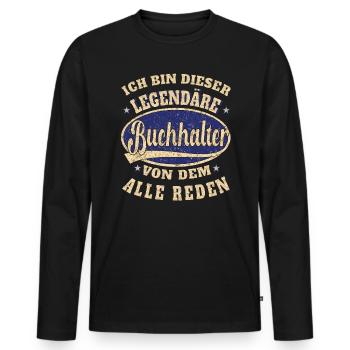 Buchhalter ich bin dieser legendäre Buchhalter - Männer Premium Bio Langarmshirt - Schwarz - Vorne - Nico (187cm)