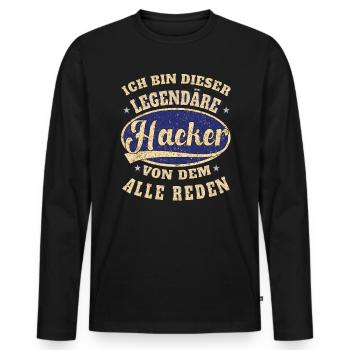 Hacker ich bin dieser legendäre Hacker - Männer Premium Bio Langarmshirt - Schwarz - Vorne - Nico (187cm)