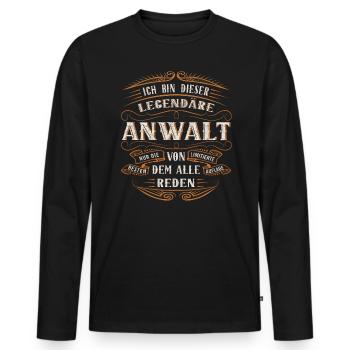 Anwalt Ich bin dieser legendäre Anwalt - Männer Premium Bio Langarmshirt - Schwarz - Vorne - Nico (187cm)