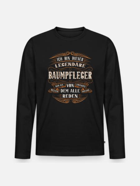 Baumpfleger ich bin dieser legendäre Baumpfleger - Männer Premium Bio Langarmshirt - Schwarz