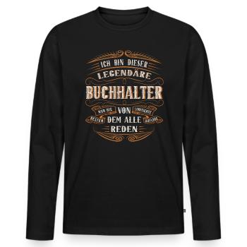 Buchhalter ich bin dieser legendäre Buchhalter - Männer Premium Bio Langarmshirt - Schwarz - Vorne - Nico (187cm)