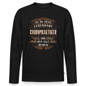 Chiropraktiker ich bin dieser legendäre - Männer Premium Bio Langarmshirt - Schwarz - Vorne - Nico (187cm)
