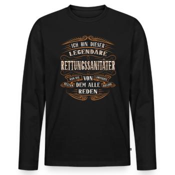 Rettungssanitäter ich bin dieser legendäre - Männer Premium Bio Langarmshirt - Schwarz - Vorne - Nico (187cm)