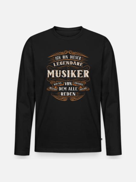 Musiker ich bin dieser legendäre Musik - Männer Premium Bio Langarmshirt - Schwarz