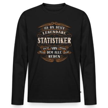 Statistiker ich bin dieser legendäre Statistik - Männer Premium Bio Langarmshirt - Schwarz - Vorne - Nico (187cm)