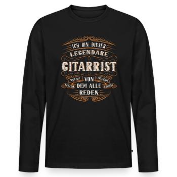 Gitarrist ich bin dieser legendäre Gitarre - Männer Premium Bio Langarmshirt - Schwarz - Vorne - Nico (187cm)