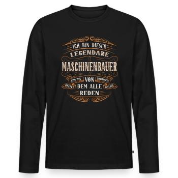 Maschinenbauer ich bin dieser legendäre - Männer Premium Bio Langarmshirt - Schwarz - Vorne - Nico (187cm)