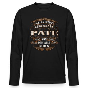 Pate ich bin dieser legendäre Pate Ding - Männer Premium Bio Langarmshirt - Schwarz - Vorne - Nico (187cm)