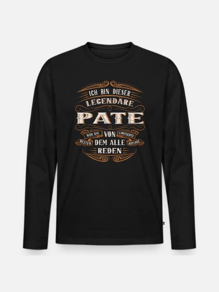 Pate ich bin dieser legendäre Pate Ding - Männer Premium Bio Langarmshirt - Schwarz