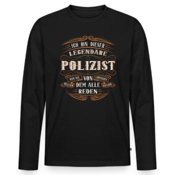 Polizist ich bin dieser legendäre Polizei Ding - Männer Premium Bio Langarmshirt - Schwarz - Vorne - Nico (187cm)