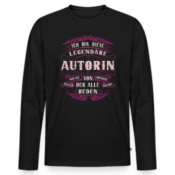 Autorin Ich bin diese legendäre Autorin - Männer Premium Bio Langarmshirt - Schwarz - Vorne - Nico (187cm)