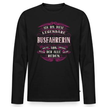 Busfahrerin ich bin dieser legendäre Busfahrer - Männer Premium Bio Langarmshirt - Schwarz - Vorne - Nico (187cm)