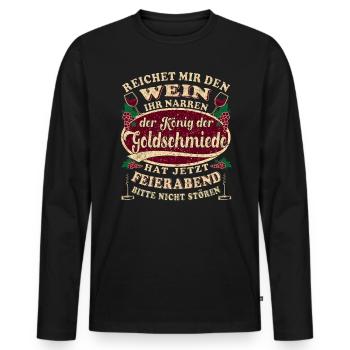 Goldschmied Fahrer Wein Feierabend - Männer Premium Bio Langarmshirt - Schwarz - Vorne - Nico (187cm)