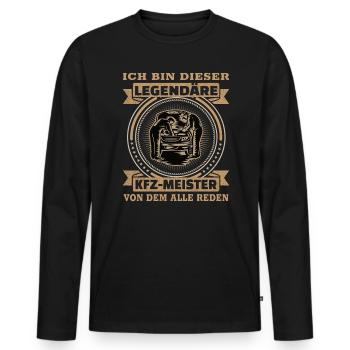 KFZ-Meister Ich bin dieser legendäre KFZ Meister - Männer Premium Bio Langarmshirt - Schwarz - Vorne - Nico (187cm)