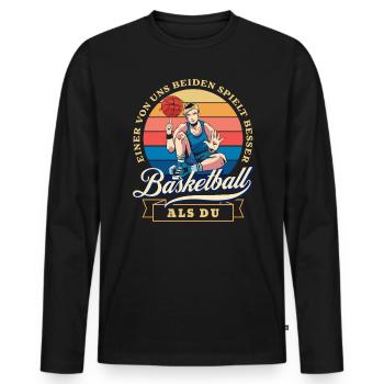 legendäre Basketballer Sommer Design - Männer Premium Bio Langarmshirt - Schwarz - Vorne - Nico (187cm)
