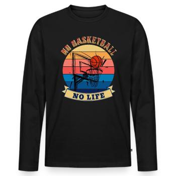 Pas de basket-ball Pas de design d’été de vie - T-shirt manches longues Premium bio Homme - noir - Devant - Nico (187cm)