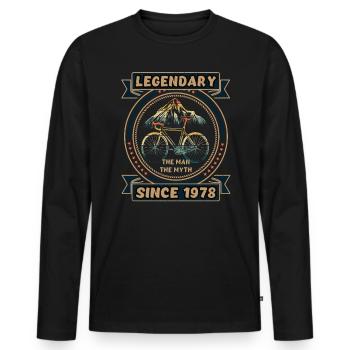 Bicycle 1978 Cycling Road Bike Cyclist Birthday - Men's Premium Organic Long Sleeve Shirt - black - Front - Nico (187cm)