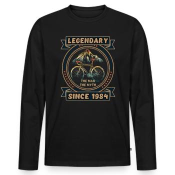 Vélo 1984 Cyclisme De route Vélo Cycliste Anniversaire - T-shirt manches longues Premium bio Homme - noir - Devant - Nico (187cm)