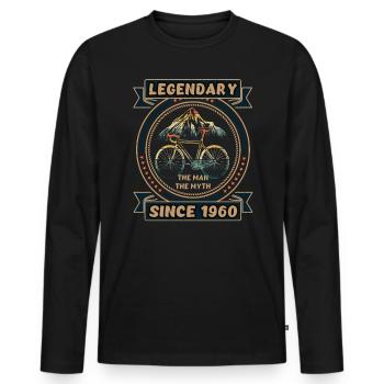 Fahrrad 1960 Radsport Rennrad Radfahrer Geburtstag - Männer Premium Bio Langarmshirt - Schwarz - Vorne - Nico (187cm)