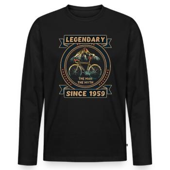 Fahrrad 1959 Radsport Rennrad Radfahrer Geburtstag - Männer Premium Bio Langarmshirt - Schwarz - Vorne - Nico (187cm)