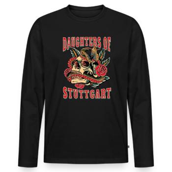 Stuttgart Power-Frau daughters of Stuttgart - Männer Premium Bio Langarmshirt - Schwarz - Vorne - Nico (187cm)