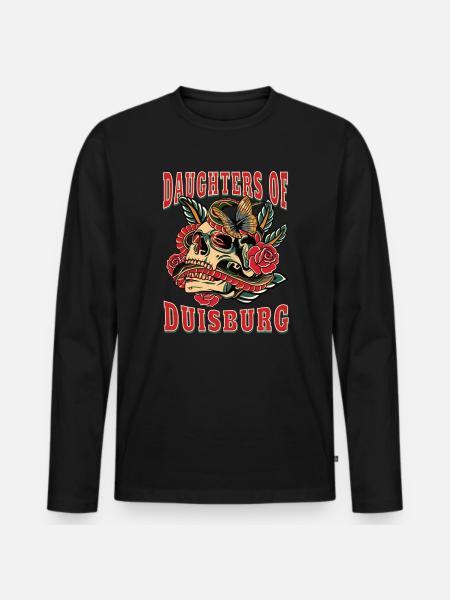 Duisburg Power-Frau daughters of Duisburg Retro - Männer Premium Bio Langarmshirt - Schwarz