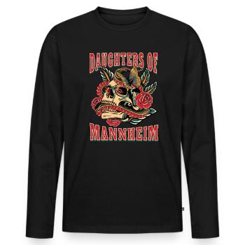 Mannheim Power-Frau daughters of Mannheim - Männer Premium Bio Langarmshirt - Schwarz - Vorne - Nico (187cm)