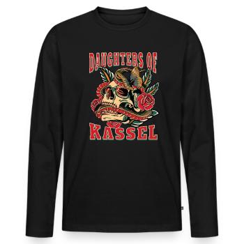 Kassel Power-Frau daughters of Kassel - Männer Premium Bio Langarmshirt - Schwarz - Vorne - Nico (187cm)