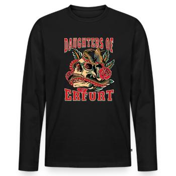 Erfurt Power-Frau daughters of Erfurt Retro - Männer Premium Bio Langarmshirt - Schwarz - Vorne - Nico (187cm)