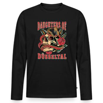 Düsseldorf daughters of Düsseltal - Männer Premium Bio Langarmshirt - Schwarz - Vorne - Nico (187cm)