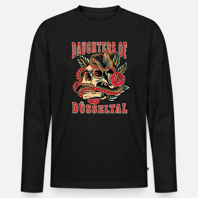 Düsseldorf daughters of Düsseltal - Männer Premium Bio Langarmshirt - Schwarz