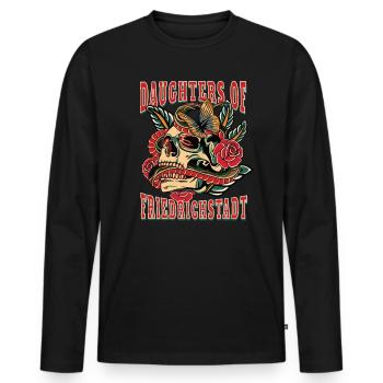 Düsseldorf daughters of Friedrichstadt - Männer Premium Bio Langarmshirt - Schwarz - Vorne - Nico (187cm)