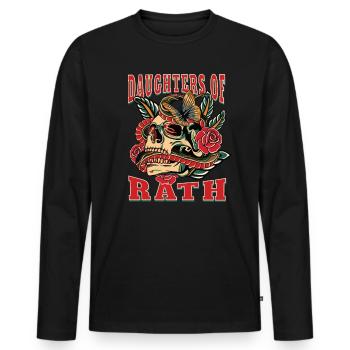 Düsseldorf daughters of Unterrath - Männer Premium Bio Langarmshirt - Schwarz - Vorne - Nico (187cm)