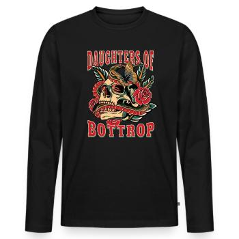Bottrop Power-Frau daughters of Bottrop - Männer Premium Bio Langarmshirt - Schwarz - Vorne - Nico (187cm)