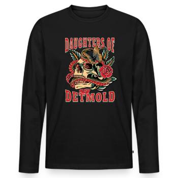 Detmold Frau Geschenk daughters of Detmold Frauen - Männer Premium Bio Langarmshirt - Schwarz - Vorne - Nico (187cm)