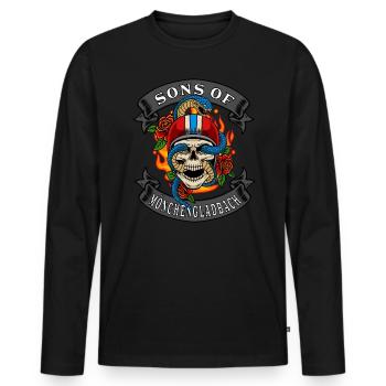 Biker Gift sons of Mönchengladbach - Men's Premium Organic Long Sleeve Shirt - black - Front - Nico (187cm)