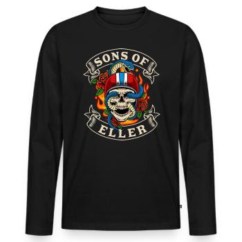 Düsseldorf sons of Eller - Männer Premium Bio Langarmshirt - Schwarz - Vorne - Nico (187cm)