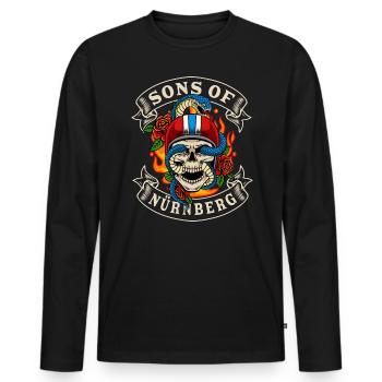 Nuremberg Biker Gift fils de Nuremberg - T-shirt manches longues Premium bio Homme - noir - Devant - Nico (187cm)