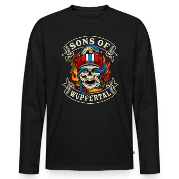 Wuppertal Biker Gift sons of Wuppertal - Men's Premium Organic Long Sleeve Shirt - black - Front - Nico (187cm)