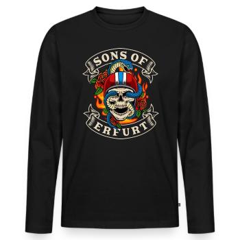Erfurt Biker Gift fils d’Erfurt - T-shirt manches longues Premium bio Homme - noir - Devant - Nico (187cm)