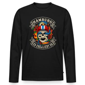 Hambourg cadeau de motard il escalade de toute façon Hambourg - T-shirt manches longues Premium bio Homme - noir - Devant - Nico (187cm)